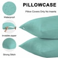 thumbnail image 5 of Turquoise Lumbar Pillow Covers 20x12 Inch Set of 2, Farmhouse Burlap Solid Teal Color Modern Linen Texture Waterproof Outdoor Pillow Covers, Decorative Cushion Pillowcases for Couch, Sofa, Bed, Patio, 5 of 9