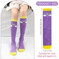 thumbnail image 5 of 6 Pairs Girls Knee High Socks - Colorful Cartoon Design Soft Cotton Knee Socks Mid-Calf Boot Socks for 3-12 Years Girls, 5 of 7