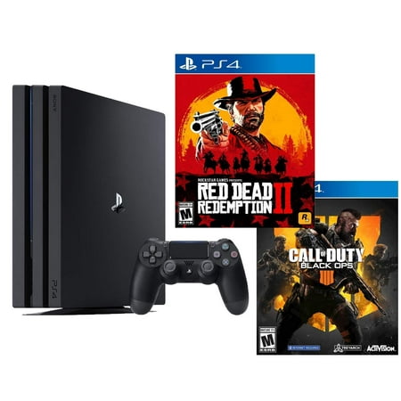 PlayStation 4 PRO Red Dead COD Bundle: RED Dead Redemption 2, Call Duty Black Ops 4, PlayStation 4 PRO 4K HDR 1TB