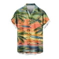 thumbnail image 4 of AHTJRT Stylish Men's Camouflage Print Button Down Short Sleeve Shirt Red 3XL, 4 of 5