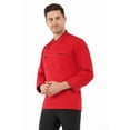 thumbnail image 3 of MONK ITALY Men's Multi-Color 3/4 Sleeve Single Breasted Chef Coat, SIZE (XS-6XL), 3 of 7