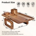 thumbnail image 6 of Danfoxer 3 in 1 Acacia Wood Couch Arm Tray,Couch Tray with Cup holder and Phone Holder,Folding Sofa Armrest Tray Clip-On Sofas Desk for Drinks,Snacks,Phone,Remote Control, 6 of 6
