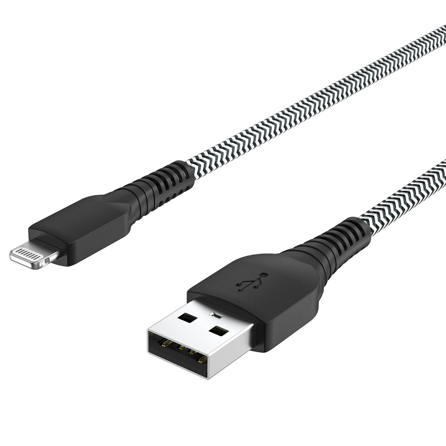 Câble tressé Lightning vers USB-A de 1,8 m/6 pi de Onn. Transfère pendant chargement