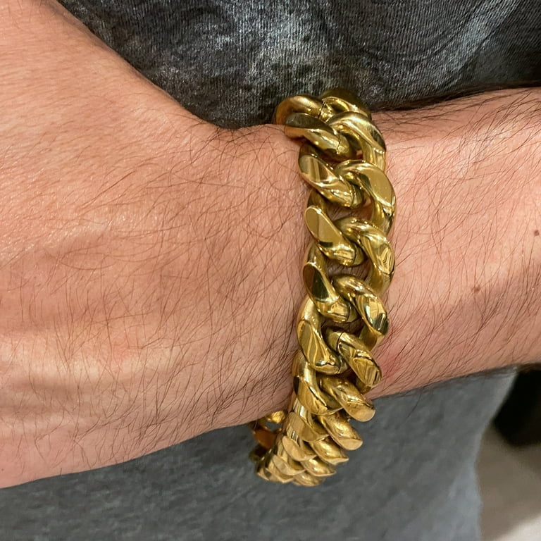 24 karat solid 2024 gold mens bracelet
