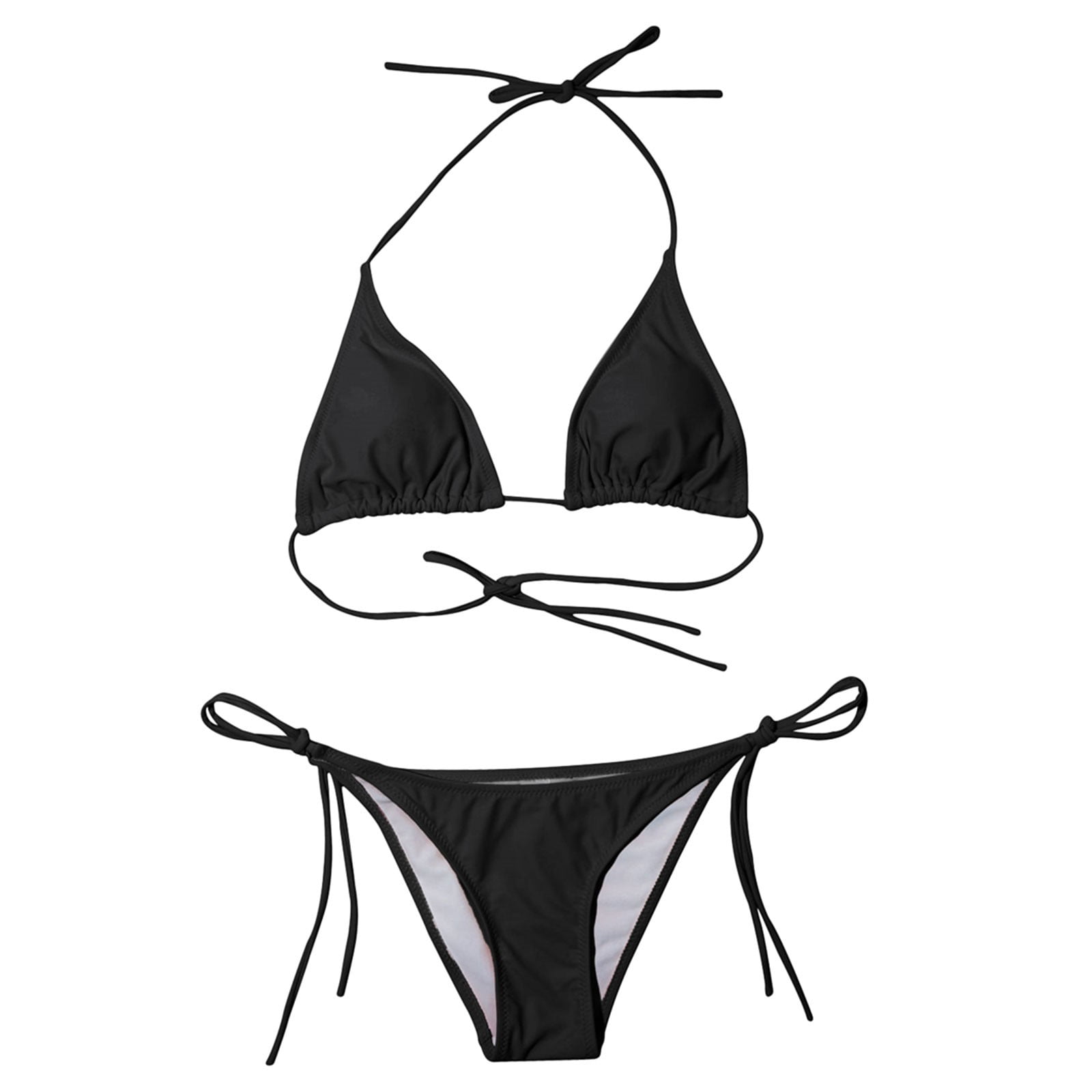 YDKZYMD Swimwear Women String Tie Side Thong Bikinis Solid Low Rise