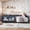 Blue, variant on URTR Beige Queen Size Floor Bed with Bookcase Headboard and Safety Guardrails, Solid Pine Wood Low Profile Bed Frame, No Box Spring Needed