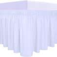 thumbnail image 1 of EIGTHTAIL Wrap Around Ruffled Bed Skirt with Adjustable Elastic Belt - 15 Inch Drop Easy to Put On  Wrinkle Free Bedskirt Dust Ruffles  Frame Cover for Queen  King and C-King Size Beds  B, 1 of 8
