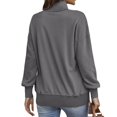 thumbnail image 3 of Sweatshirt for Women Button Down Lightweight Baggy Shirts Comfort Colors Sweatshirt Cute Tops Fall Outfits for Women Loose Fit Casual Shirts for Women Long Sleeve Tops,Dark Gray,L, 3 of 5