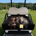 thumbnail image 3 of COEQINE Quilted Golf Cart Seat Cover, Folds Like a Bag with Handle for Easy Carry, Universal Fit 51.2"x30.3" for EZGO Yamaha Club Car 2-Seaters, 4 Pockets, Horse Black, 3 of 8