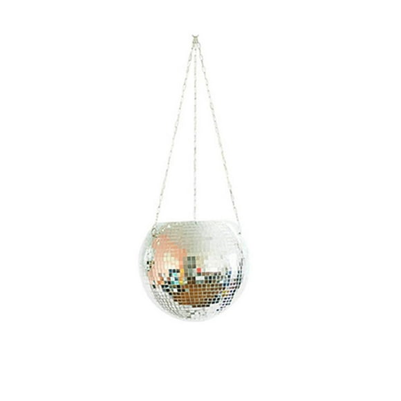 Mirror Reflector Garden Pots Planters Disco Ball Outdoor Flower Pots Rope Mirror Hanging Basket Wall Home Room Garden A