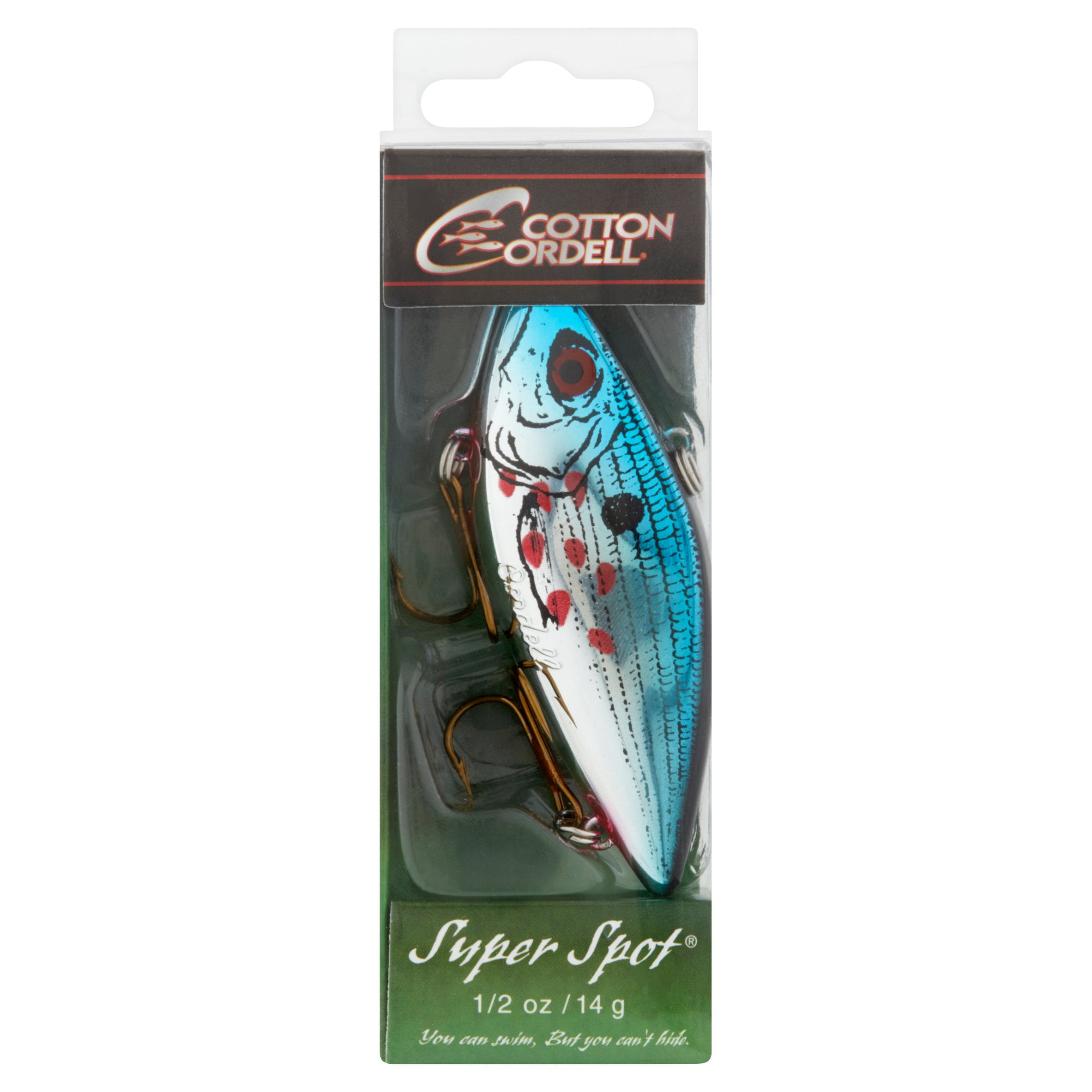 Cotton Cordell Super Spot Lipless Crankbait 3' Wounded Blue Black Back 1/2 oz