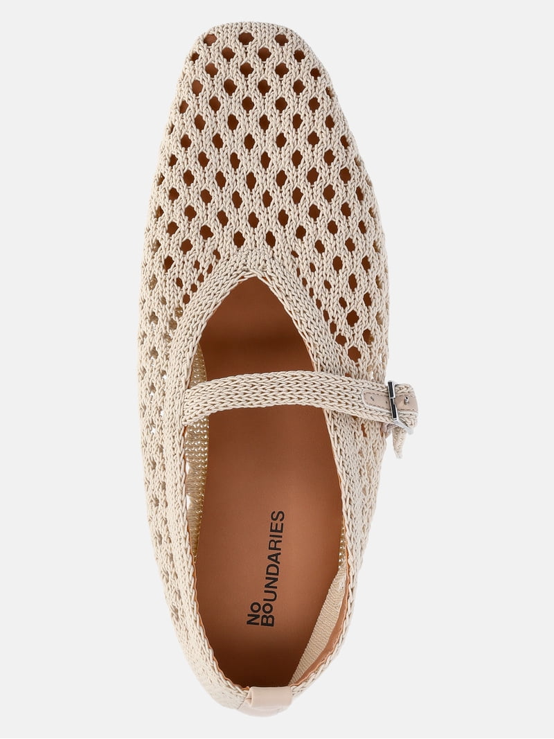 No Boundaries Crochet Mary Jane Flats, Women's - Walmart.com