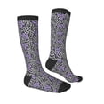 thumbnail image 3 of Picia Women Crew Soft Moisture-wicking Socks Purple Butterflies Pattern Design Cotton Socks, One Size fit All, 3 of 9
