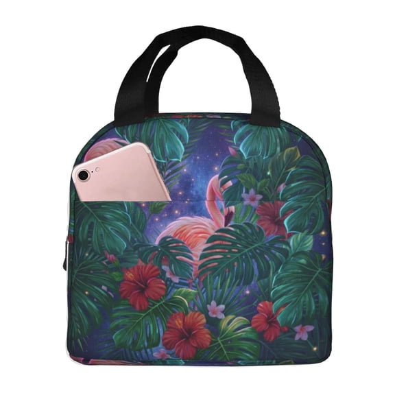 Flamingos Insulated Lunch Box Reusable Lunch Bag Women Men Cooler Tote Bag For Work Picnic School Office