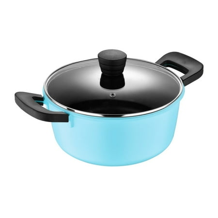 

4.5 Quarts Non Stick Cast Aluminum Dutch Oven with Vented Glass Lid Blue