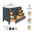 thumbnail image 3 of Ariel Cambridge 42 Inch Single Oval Sink Bathroom Vanity With Carrara White Quartz Countertop 1.5 Edge In Midnight Blue, 3 of 10