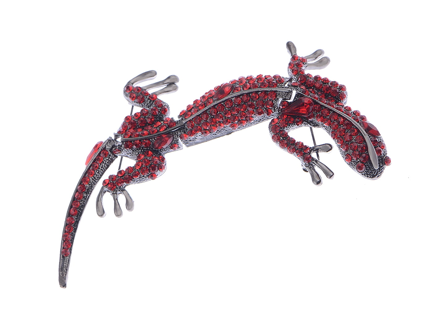 Tone Ruby Red Crystal Rhinestones Lizard Gecko Animal Brooch Pin - Walmart.com