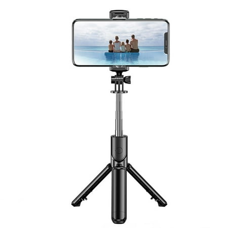 Selfie Stick Bluetooth, Extendable Monopod with Built-in Bluetooth Remote Shutter for iPhone 13 Pro/13/12 Pro/12/12mini 11pro/11/XR XS and More (Black)