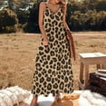 thumbnail image 3 of Classic Leopard Print Seamless Pattern Sleeveless Suspender Dress Summer Fashion Casual Long Dress, 3 of 9