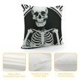 thumbnail image 4 of Motivational Quotes Have The Day You Deserve Funny Peace Sign Skeleton Throw Pillow Cover Pillowcase for Couch Bed Sofa,Skull Lover Gifts, 4 of 5