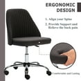 thumbnail image 7 of edx Vanity Chair, Armless Desk Chair with Wheels, Adjustable Swivel Fabric Makeup Chair, Comfortable Home Office Task Computer Chair, Dark Gray, 7 of 7