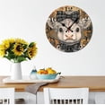 thumbnail image 2 of Eveokoki Watercolor Sunflower Wooden Wall Clock 12in Silent Non-Ticking Battery Operated Clock, Rustic Country Style Clocks for Bedroom, Kitchen, Home, Living Room, Office, Hotel, 2 of 4