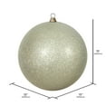 thumbnail image 2 of Vickerman 15.75" Champagne Glitter Ball Christmas Ornament, UV Resistant, 2 of 3