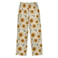 thumbnail image 2 of FORMRS Kids Pajama Pants with Pockets Size 6-8Y Boys Lounge Sleep Bottoms, Beige Sunflower Pattern, 2 of 8