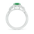 thumbnail image 2 of Angara Natural 1.5 Ct. Emerald with Diamond Halo Ring in 14K White Gold for Women (Ring Size: 3.5), 2 of 10