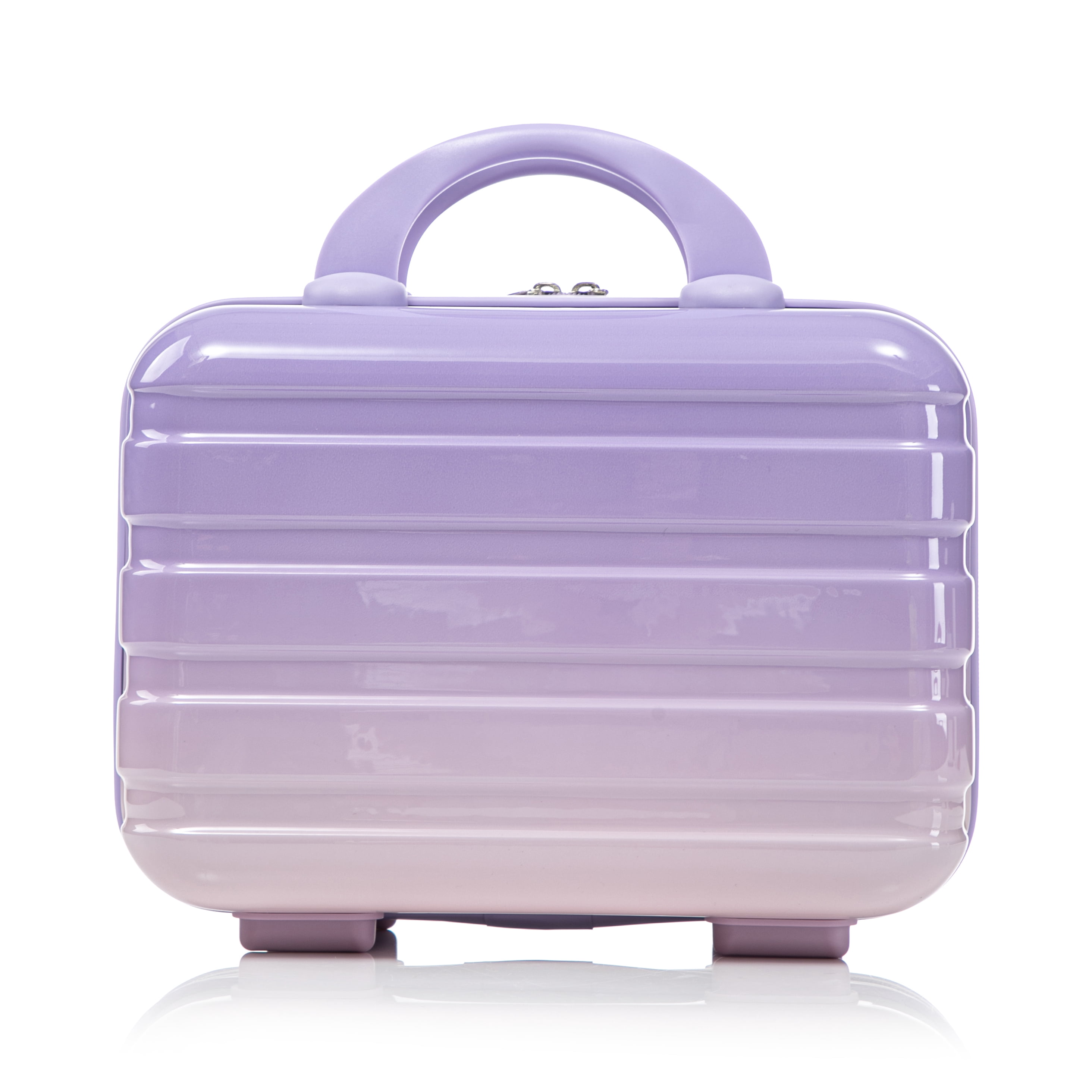 14"/20" 2 pcs/set in PC Spinner Wheel Luggage, Carry on Suitcase, With Gradient Color and Combination Lock(Pink+Purple)