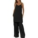 thumbnail image 1 of Conjunto de Pantalones Cortos de Verano con Cuello en V, Blusa sin Mangas Y Pantalones de Bolsillo Sueltos, Traje Casual de 2 Piezas para Mujeres, Conjunto de Mezcla de Algodón de Lavado a Mano, 1 of 9