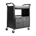 thumbnail image 2 of Rubbermaid Commercial Utility Cart With Locking Doors, Two-Shelf, 33.63w x 18.63d x 37.75h, Black -RCP345700BLA, 2 of 8