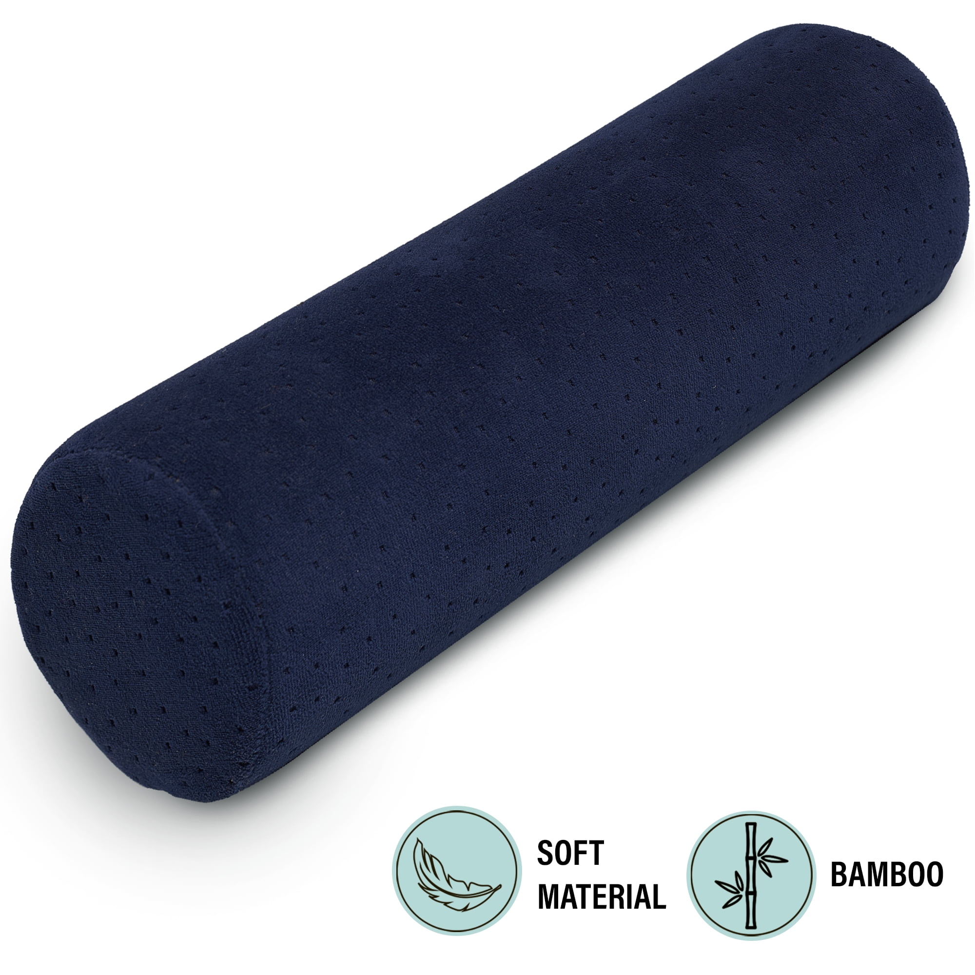 AllSett Health Bamboo Navy Round Cervical Roll Cylinder Bolster
