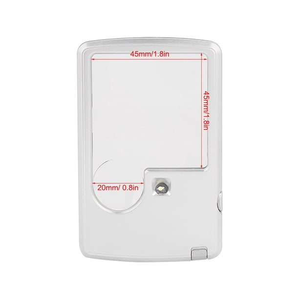 Lupa de Tarjeta de Crédito Con Lupa Cuadrada de Bolsillo Con Luz LED, Lente 3x 6x Con Estuche de Cuero