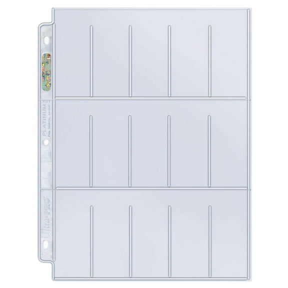 Ultra PRO: Platinum Hologram 15-Pocket Pages - 3-Holes (1.5" x 2.5" / 100-Pack)