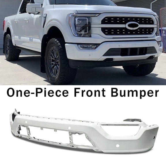 Fits For Ford F-150 2021-2023 Oxford White Front Bumper Face Bar With 6 Sensor Hole NEW