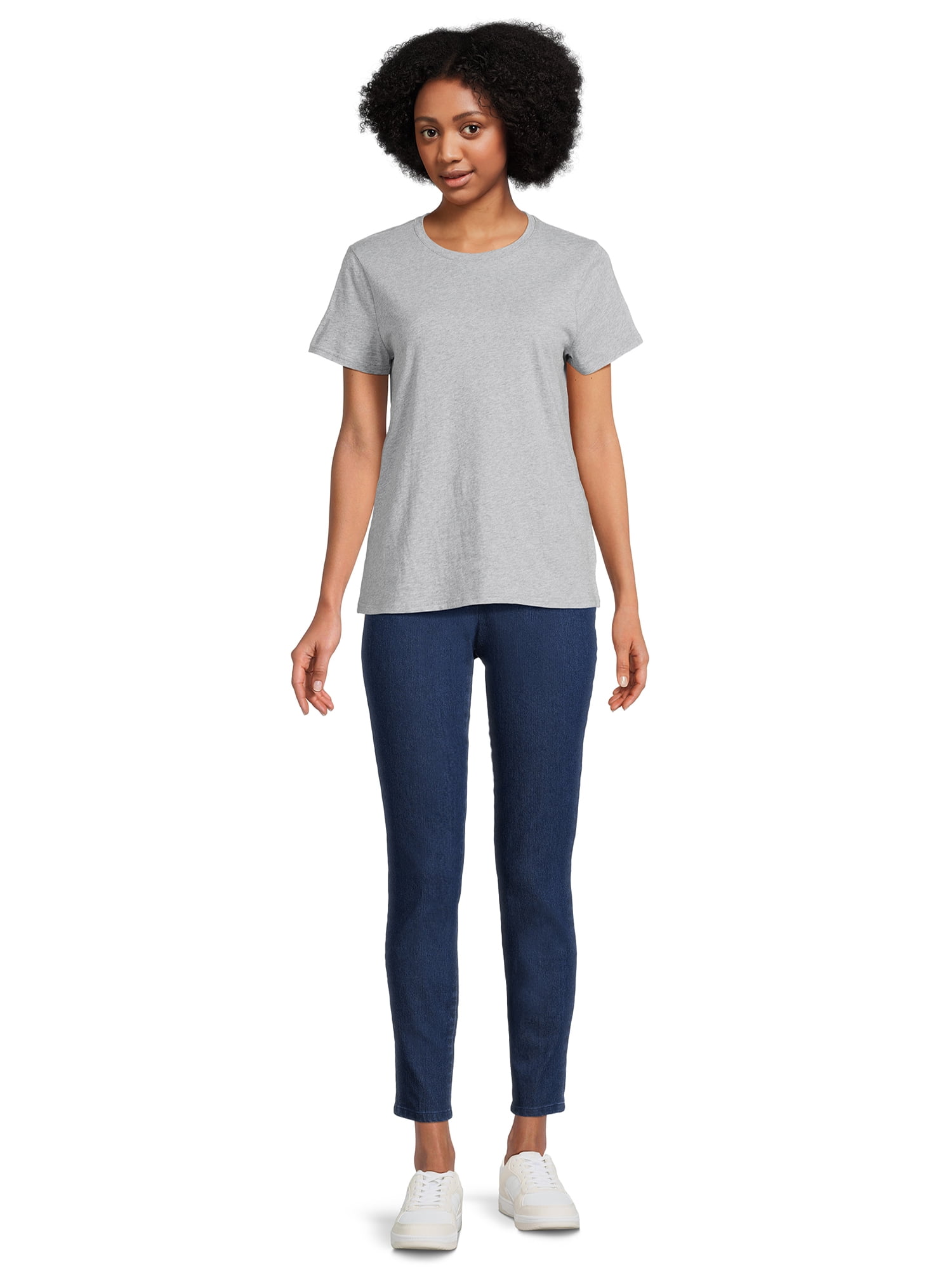 RealSize Women's Crewneck Tee with Short Sleeves, Sizes XS-XXXL