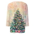 thumbnail image 4 of Christmas Long Sleeve Shirts for Women Aloohaidyvio Women's Casual 3/4 Sleeve Christmas T-Shirts Round Neck Cute Tunic Tops Basic Tees, 4 of 5