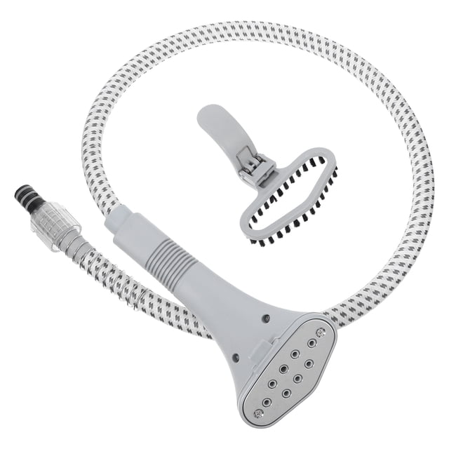 TEHAUX Portable Grey Garment Steamer Hose with Strong Compatibility and Brush Attachment for Steam Ironing