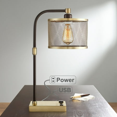 360 Lighting Brody Antique Brass Desk Lamp With Usb And Outlet 360 Lighting Brody Antique Brass Desk Lamp With Usb And Outlet - 360 Lighting Brody Antique Brass Desk Lamp With Usb And Outlet