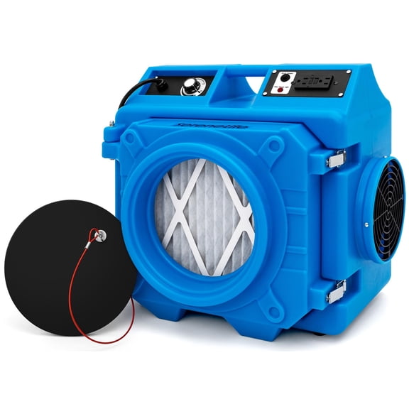 SereneLife Air Scrubber – Commercial HEPA 3-Stage Filtration System with MERV-10, Portable Air Cleaner with Carbon Filter, Adjustable Airflow for Dust & Odor Removal (Blue)