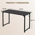 thumbnail image 2 of CL.HPAHKL 47 Inch Office Computer Desk, Modern Simple Style PC Desk with Metal Frame Adjustable Feet Industrial Office Desk Sturdy Computer Table Desk for Home Office Study Writing (1, Black), 2 of 7
