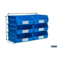 thumbnail image 2 of LocBin 10-7/8"L x 11"W x 5"H Stacking, Hanging, Interlocking Polypropylene Bins, 6ct, 2 of 6