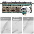 thumbnail image 3 of Farmhouse Valances for Windows Barn Cow Pig Chicken Brown Teal Ombre Wood Grain Valance Curtains Rod Pocket Bathroom Small Window Treatments for Kitchen Living Room Bedroom, 54"x18", 3 of 7