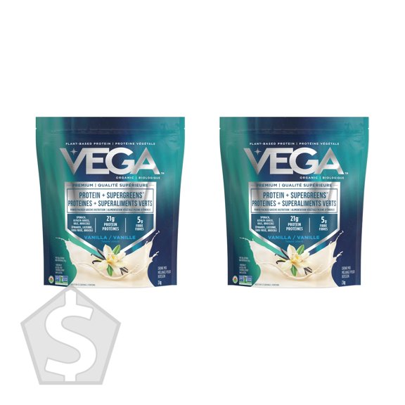 Vega Organic Vanilla Protein & Greens Powder - Pack of 2