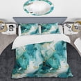 thumbnail image 2 of Designart "Marbled Pattern Of Alluring Emerald Oceanic Essence" Green Marble Bedding Covert Set - Glam Bed Set With 2 Shams, 2 of 5