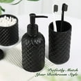 thumbnail image 3 of Bathroom Accessories Set, 4 Pack Clear Glass Bath Accessory Sets Complete, Diamond Soap Dispenser and Toothbrush Holder Set for Bathroom Counter Organizer Essentials, 3 of 7