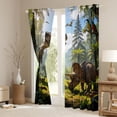 thumbnail image 3 of Erosebridal Tyrannosaurus Rex Pterosauria Black Out Curtains, Triceratops Dinosaur Curtains Pack of 2 (42x63 Each), 3 of 6