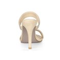 thumbnail image 3 of BLISSFUL STEP Women's Open Toe Stiletto High Heel Rhines Mules Sandals Beige 10, 3 of 8