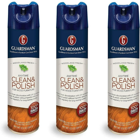 Guardsman Clean & Polish For Wood Furniture - Woodland Fresh - 12.5 oz - Silicone Free, UV Protection 3